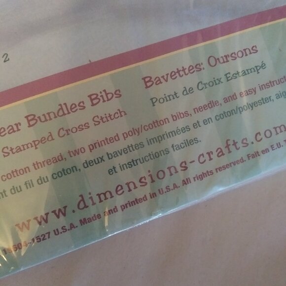 Dimensions Baby Hugs cross stitch kit bear bundles bibs Kit Made in the USA - Picture 5 of 13